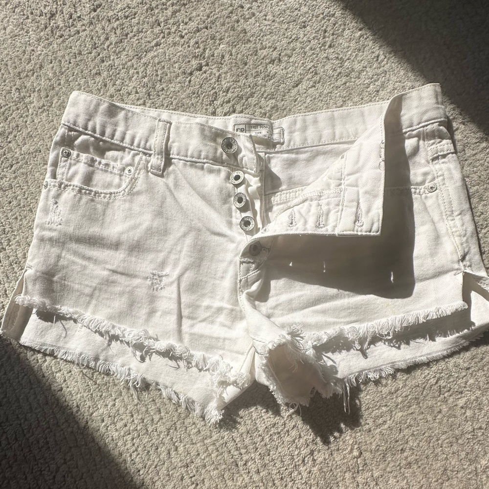 Free People White Cutoff shorts